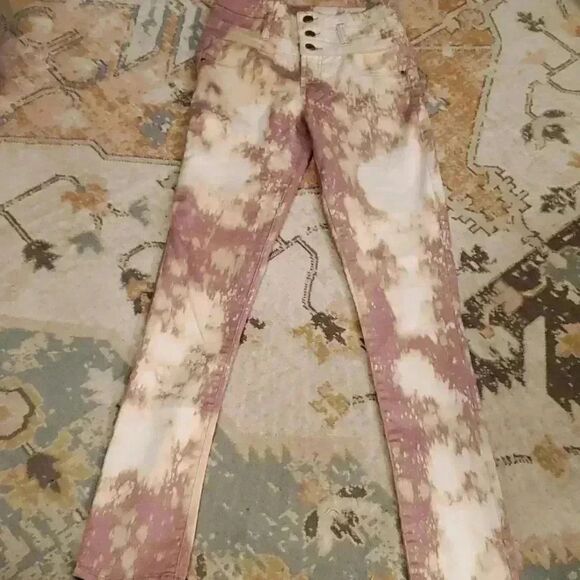 Refuge 2 High Waist Super Skinny Jeans Stretch Jeggings Pink - Picture 4 of 6